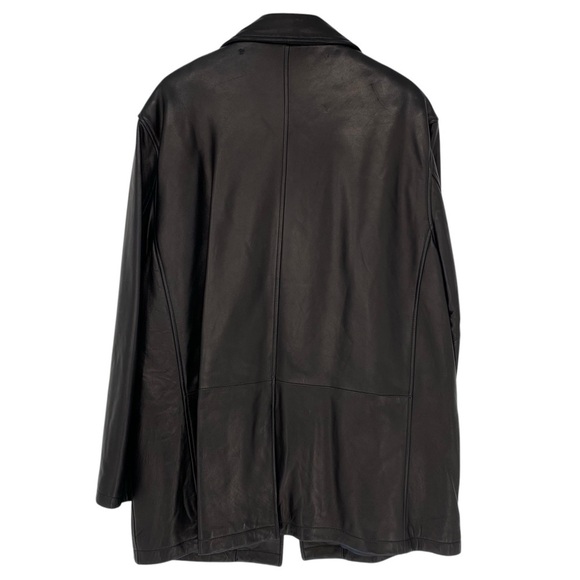 Andrew Marc Men's Black Leather Button Front Blazer Jacket Coat XL - Picture 2 of 16